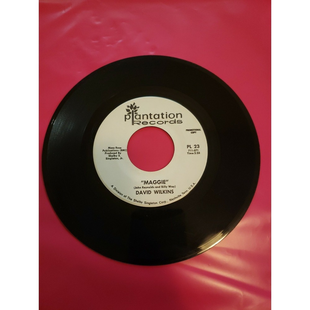 DAVID WILKINS‎ Maggie (On Both Sides) 45 RPM Plantation Records Promo EX/EX